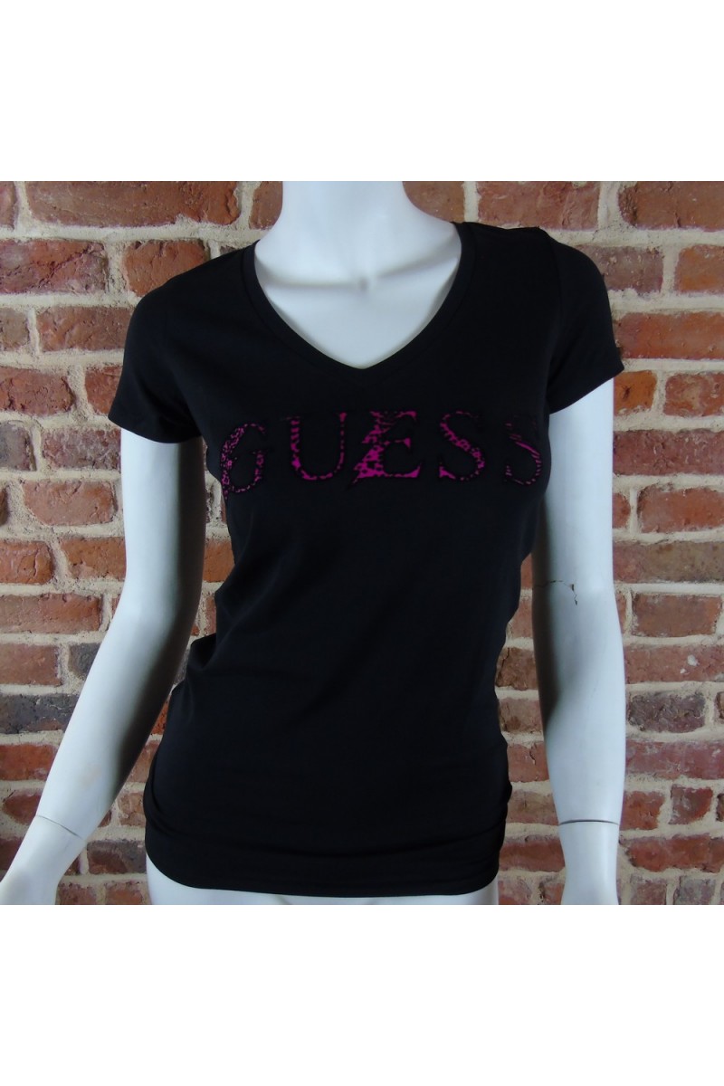 Tee shirt Guess manches courtes Femme W52I38 Noir