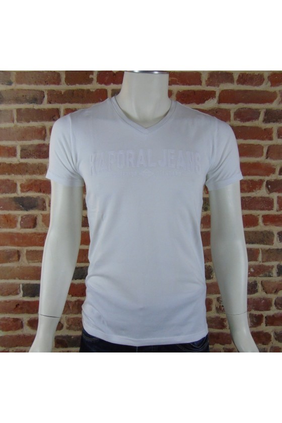 Tee shirt KAPORAL Homme manches courtes MOBO Blanc