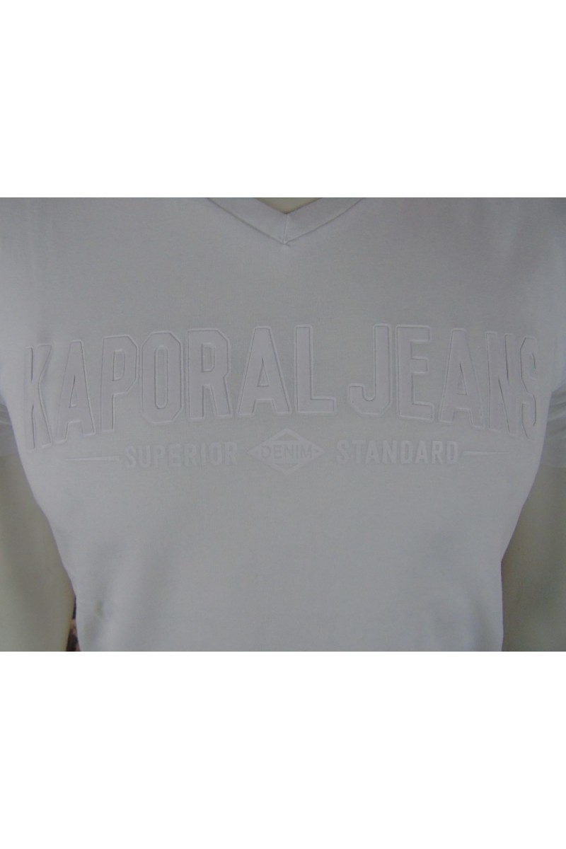 Tee shirt KAPORAL Homme manches courtes MOBO Blanc