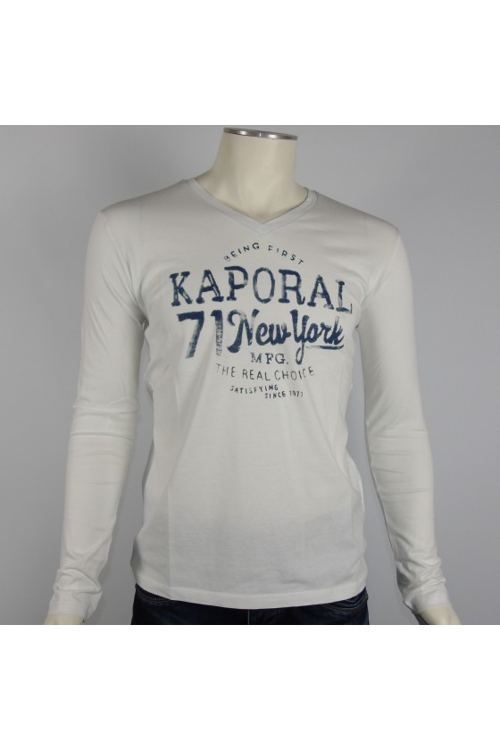 Tee shirt KAPORAL Homme manches longues MATZ blanc