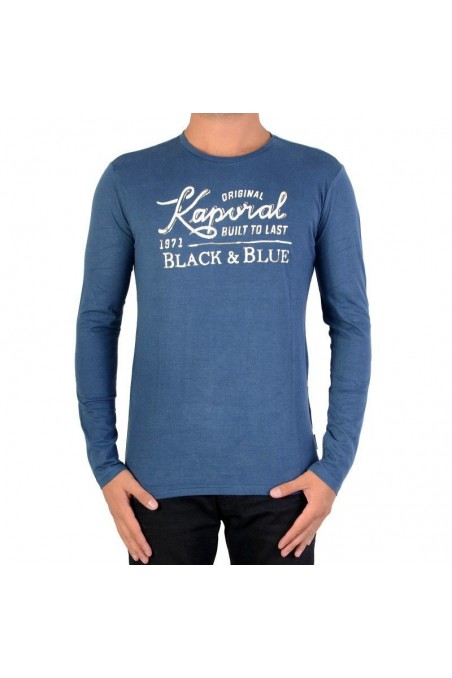 Tee shirt KAPORAL Homme manches longues LUPO Bleu