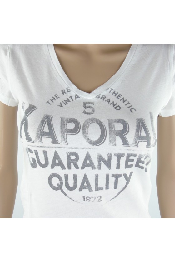 Tee shirt Kaporal Femme manches courtes PALME Blanc