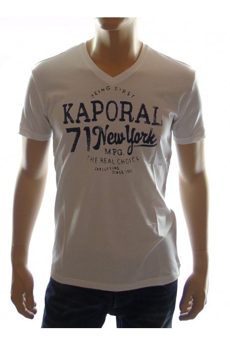 Tee shirt kaporal 5 Homme manches courtes LORKY Blanc