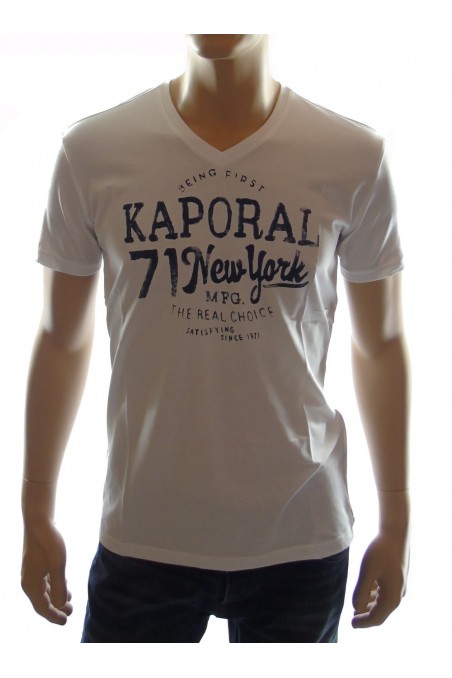 Tee shirt kaporal 5 Homme manches courtes LORKY Blanc