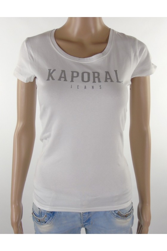 Tee shirt kaporal Femme manches courtes PICK blanc