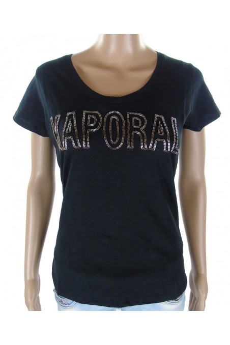 Tee shirt Kaporal Femme manches courtes NEMO noir