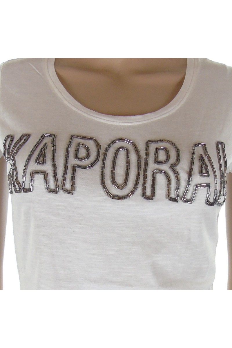 Tee shirt kaporal femme manches courtes NEMO Blanc