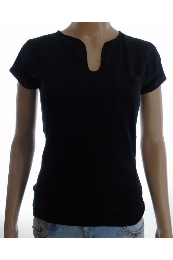 T shirt Kaporal femme manches courtes NUCK noir