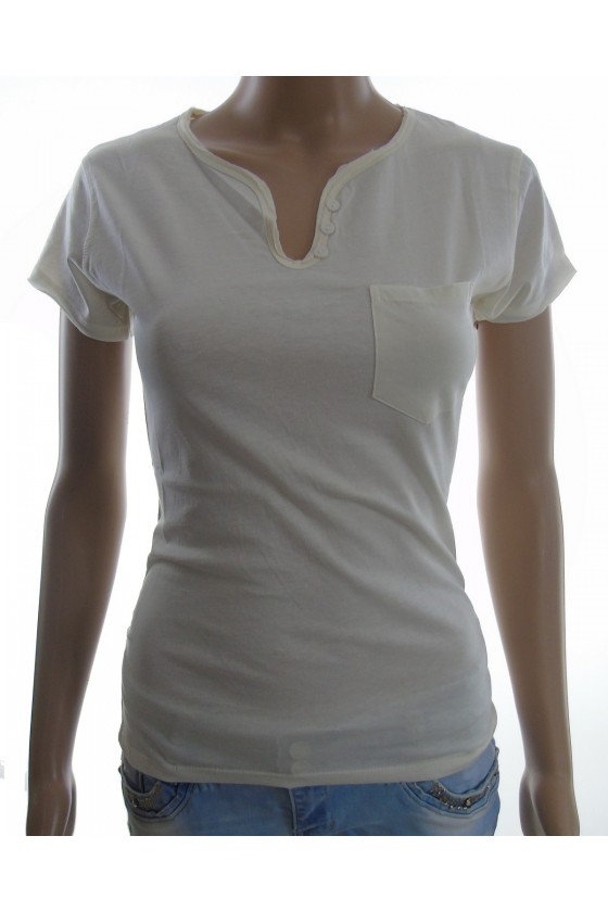 T shirt Kaporal femme manches courtes NUCK blanc