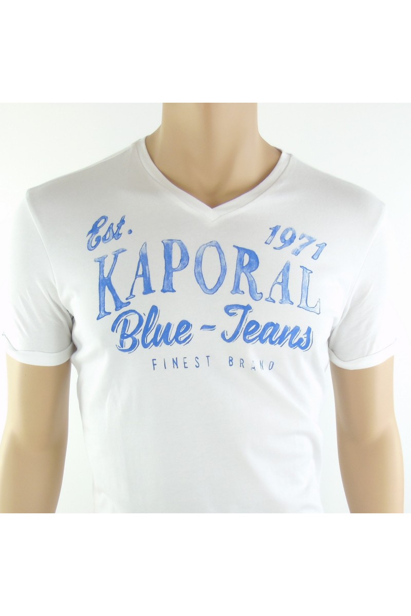 Tee shirt Kaporal homme manches courtes FORKY blanc
