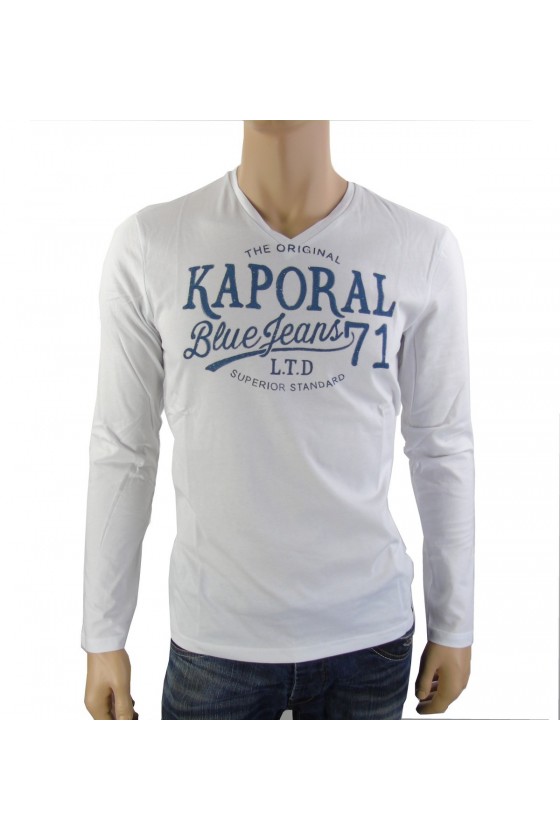 Tee shirt Kaporal homme manches longues BARTZ blanc