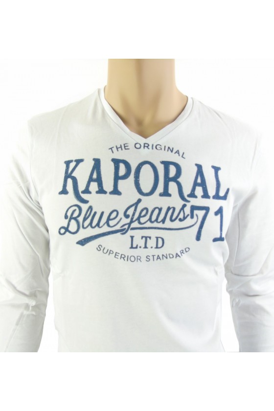 Tee shirt KAPORAL Homme manches longues LUPO Bleu