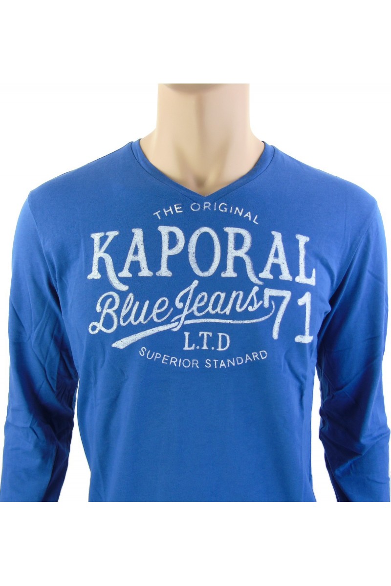 Tee shirt Kaporal homme manches longues BARTZ bleu