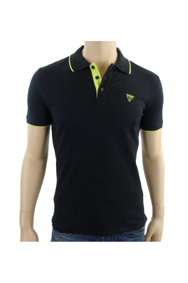 Polo Guess homme manches courtes M62P21 noir